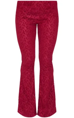 Velvet Lace Flare Leg Pants-PrettyLittleThing Clearance