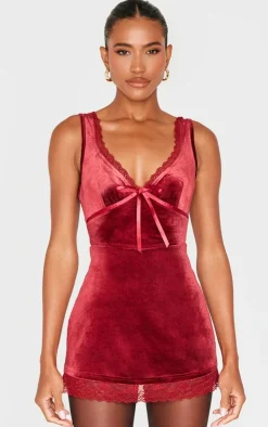 Velvet Ribbon Trim Romper-PrettyLittleThing Best