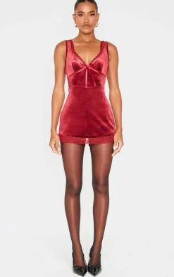 Velvet Ribbon Trim Romper-PrettyLittleThing Best