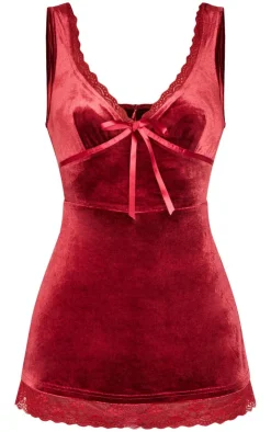 Velvet Ribbon Trim Romper-PrettyLittleThing Best