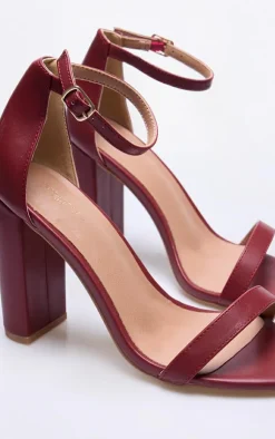 PrettyLittleThing Wide Fit Heels*Wide Fit Pu Block Heeled Sandals