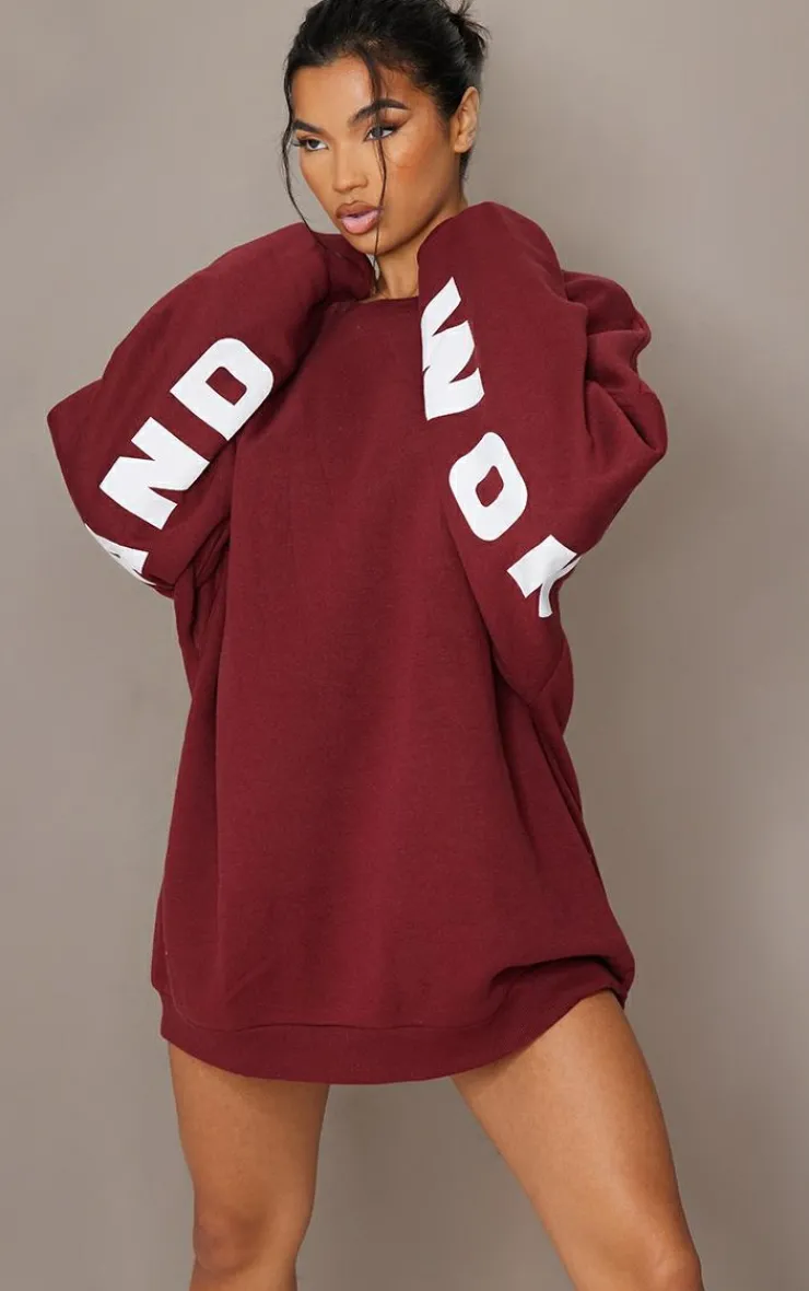 PrettyLittleThing Sweater Dresses*Winter Wonderland Printed Graphic Oversized Sweat Dress