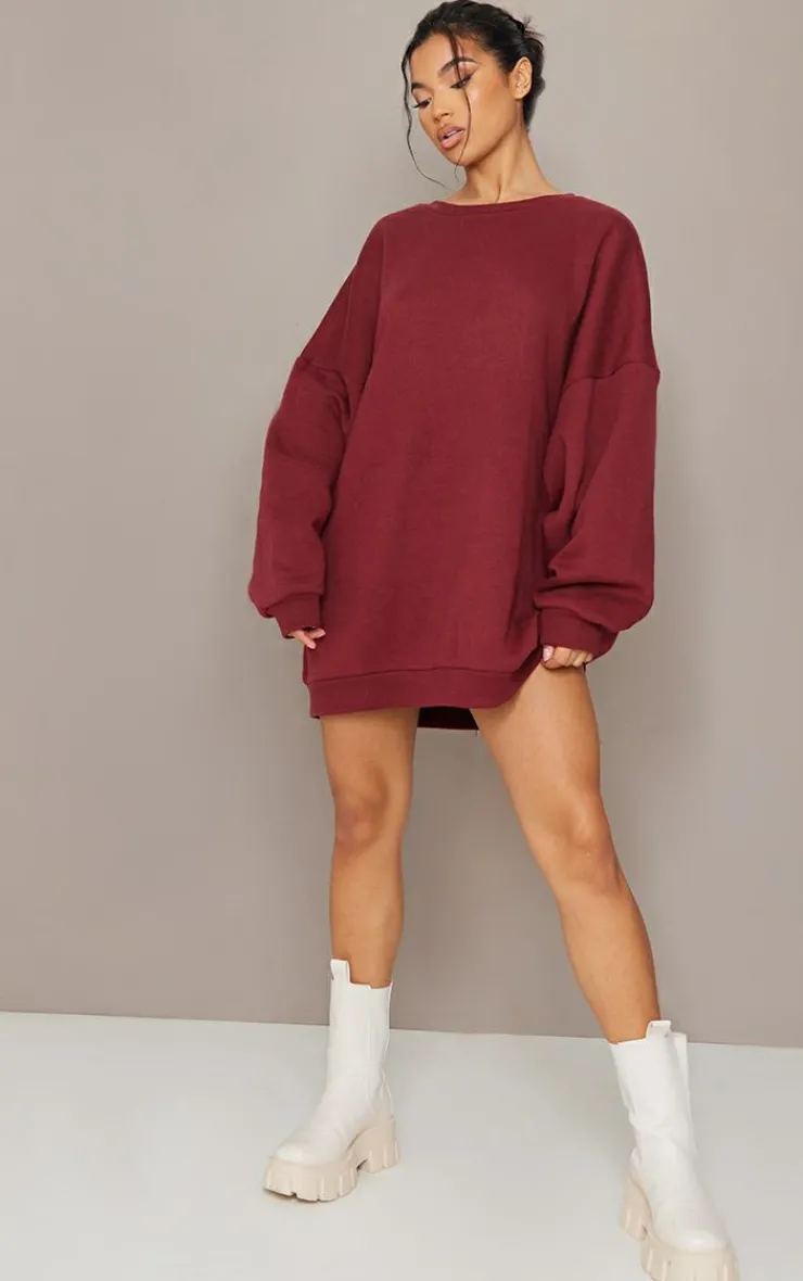 PrettyLittleThing Sweater Dresses*Winter Wonderland Printed Graphic Oversized Sweat Dress