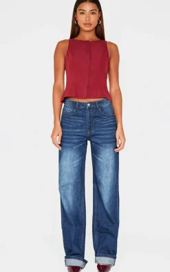 PrettyLittleThing Sleeveless Tops*Woven Vest