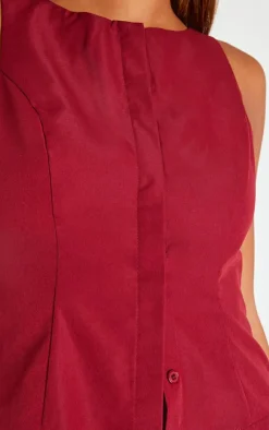PrettyLittleThing Sleeveless Tops*Woven Vest