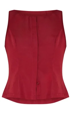 PrettyLittleThing Sleeveless Tops*Woven Vest