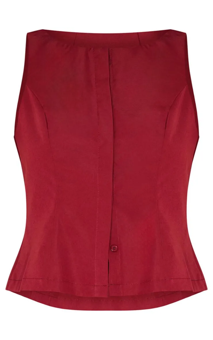 PrettyLittleThing Sleeveless Tops*Woven Vest