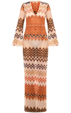 Chevron Print Lace Maxi Dress-PrettyLittleThing Best