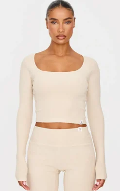 PrettyLittleThing Workout Tops*Brushed Rib Square Neck Underlayer Top