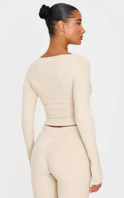 PrettyLittleThing Workout Tops*Brushed Rib Square Neck Underlayer Top