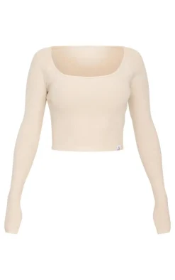 PrettyLittleThing Workout Tops*Brushed Rib Square Neck Underlayer Top