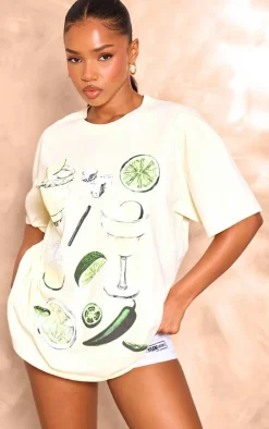 PrettyLittleThing T-Shirts*Margarita Printed Oversized T Shirt