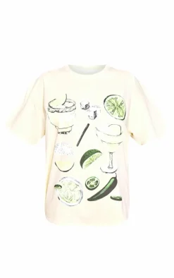 PrettyLittleThing T-Shirts*Margarita Printed Oversized T Shirt
