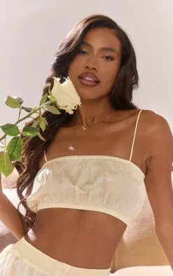 Satin Ruched Bralet And Short PJ Set-PrettyLittleThing Best