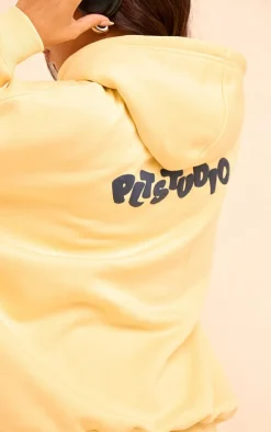 Butter Yellow PLT Studio Archive Puff Print Oversized Hoodie