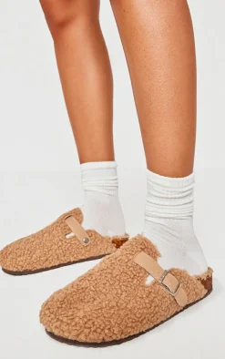 PrettyLittleThing Mules*Borg Round Toe Buckle Mule Clogs