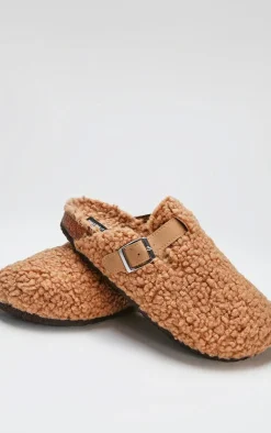 PrettyLittleThing Mules*Borg Round Toe Buckle Mule Clogs