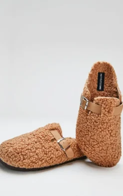 PrettyLittleThing Mules*Borg Round Toe Buckle Mule Clogs