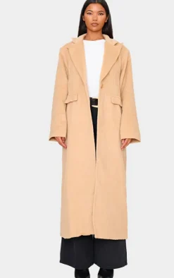 PrettyLittleThing Wool Coats*Brushed Wool Look Oversized Drop Shoulder Coat