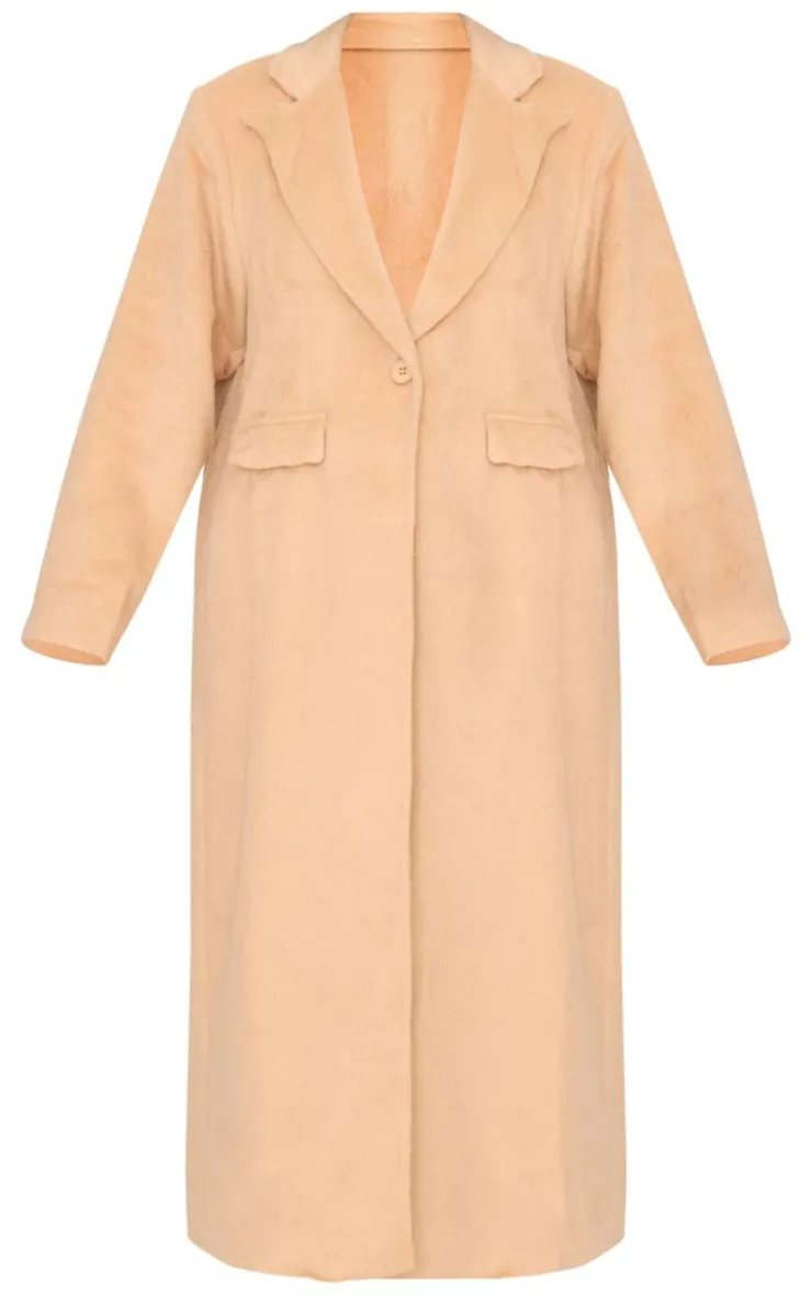PrettyLittleThing Wool Coats*Brushed Wool Look Oversized Drop Shoulder Coat
