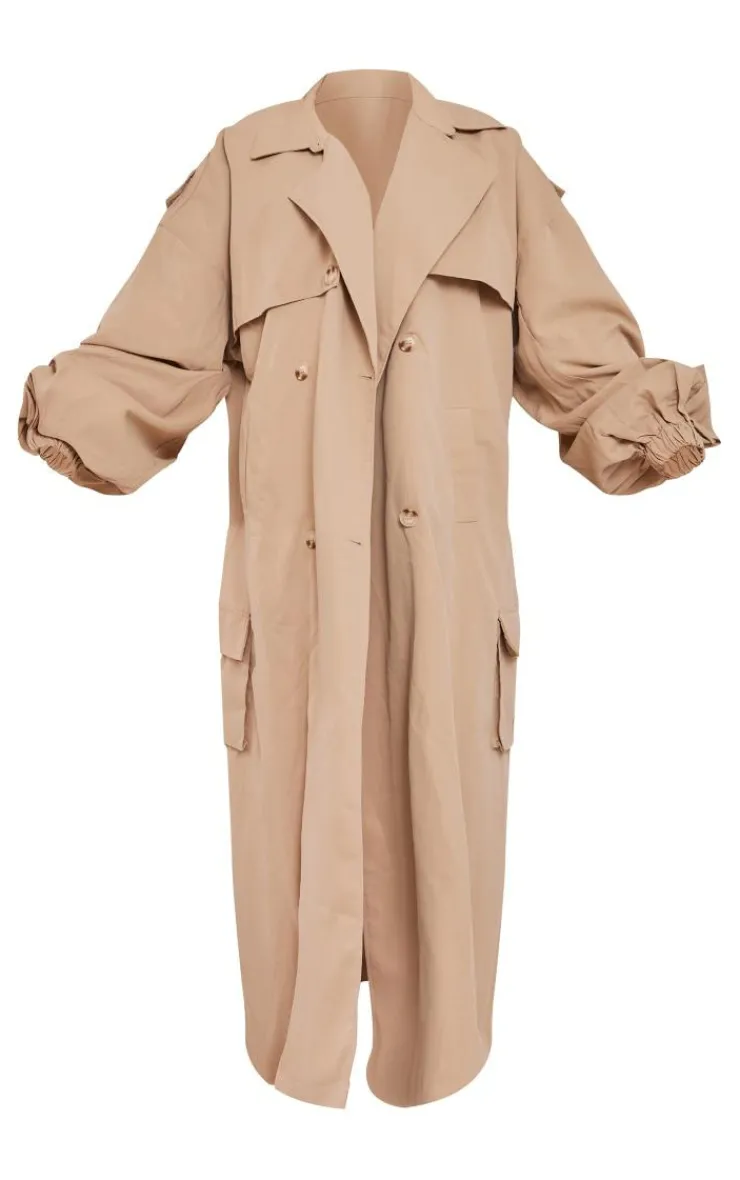 PrettyLittleThing Trench Coats*Cargo Pocket Detail Oversized Trench Coat