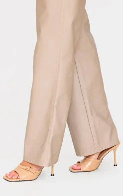 PrettyLittleThing Mules*Croc PU Square Toe Gold Buckle High Stiletto Heeled Mules