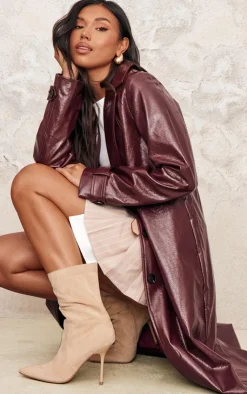 PrettyLittleThing Heeled Boots*Faux Suede Point Toe Stitch Detail High Stiletto Heeled Boots