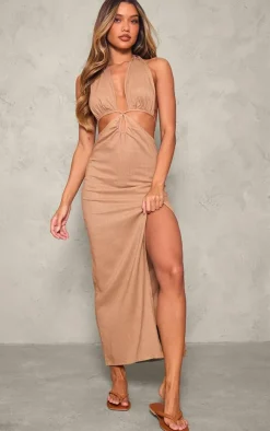 Halterneck Backless Maxi Dress-PrettyLittleThing Clearance