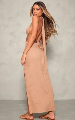 Halterneck Backless Maxi Dress-PrettyLittleThing Clearance