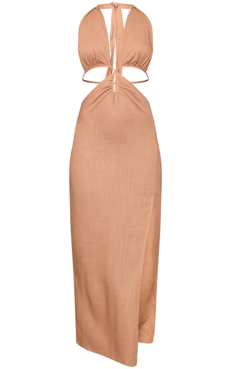 Halterneck Backless Maxi Dress-PrettyLittleThing Clearance