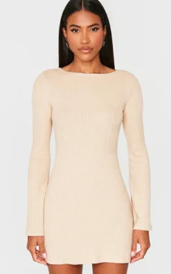 Rib Flared Sleeve Shift Dress-PrettyLittleThing Hot