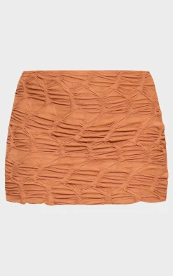 Clearance PrettyLittleThing Textured Low Rise Micro Mini Skirt Camel