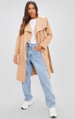 PrettyLittleThing Trench Coats*Veronica Waterfall Tie Waist Coat