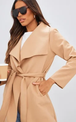 PrettyLittleThing Trench Coats*Veronica Waterfall Tie Waist Coat