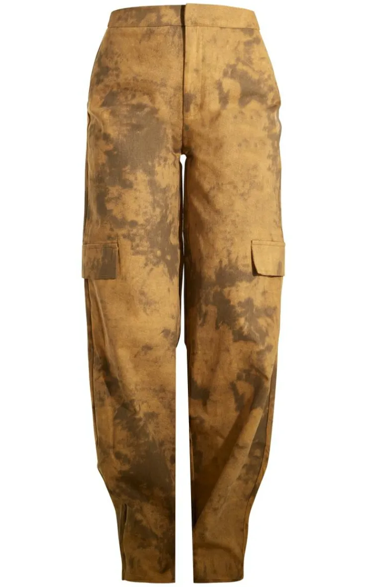Best PrettyLittleThing Washed Cargo Pocket Detail Cargos Camel