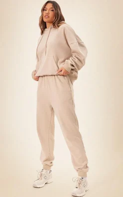 Sale PrettyLittleThing Washed Oversized Cuffed Sweatpants Camel