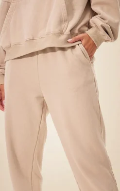 Sale PrettyLittleThing Washed Oversized Cuffed Sweatpants Camel