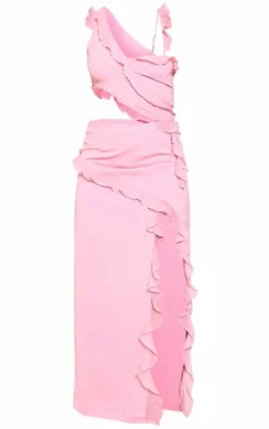 Chiffon Frill Cut Out Maxi Dress-PrettyLittleThing Sale
