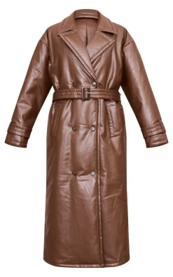 PrettyLittleThing Puffer Jackets*Coated Puffed Maxi Trench Coat
