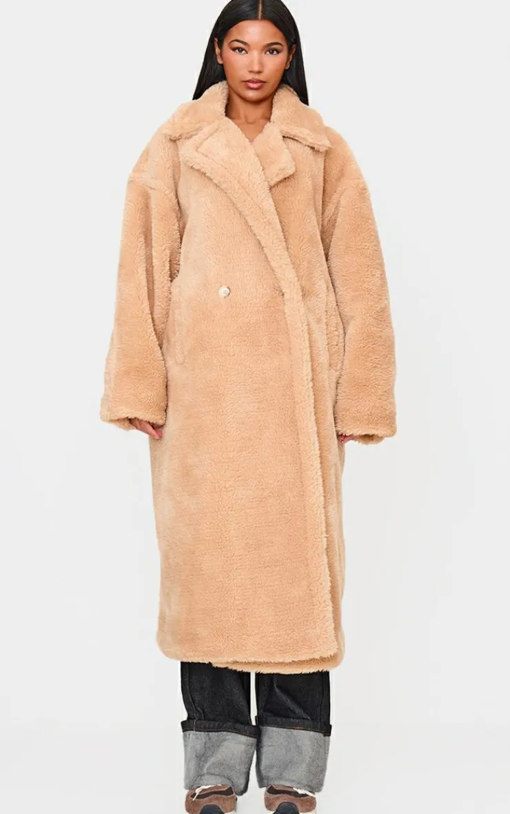 PrettyLittleThing Teddy Coats*Plush Teddy Maxi Coat