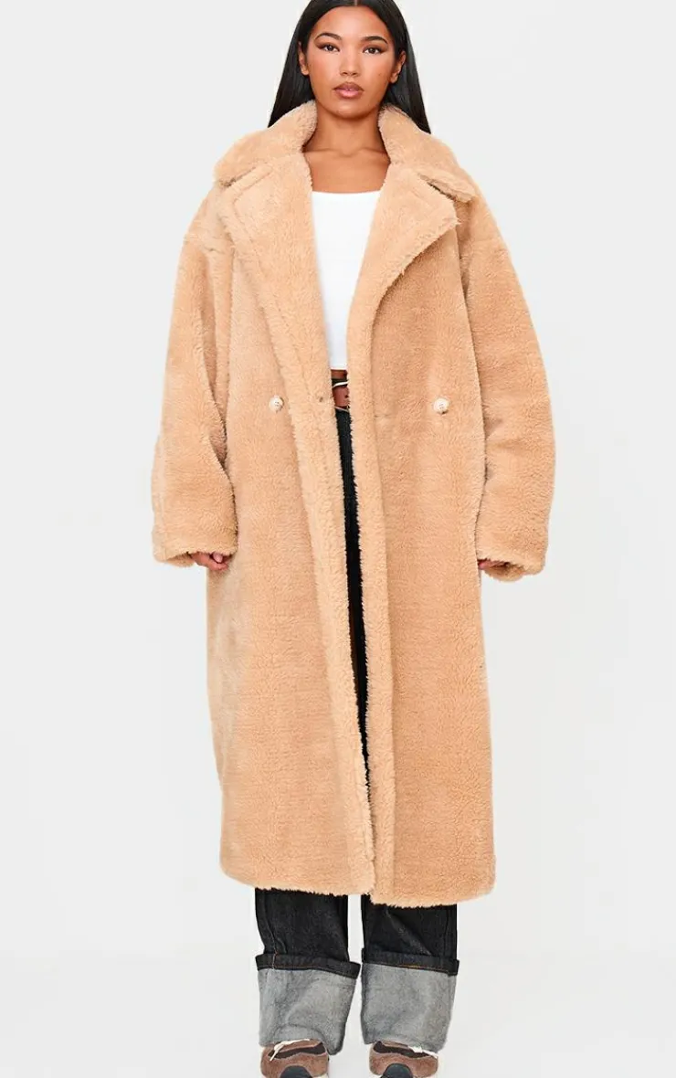PrettyLittleThing Teddy Coats*Plush Teddy Maxi Coat
