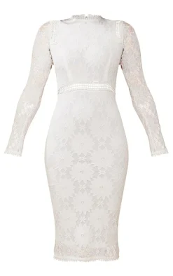 Caris Long Sleeve Lace Bodycon Dress-PrettyLittleThing Discount