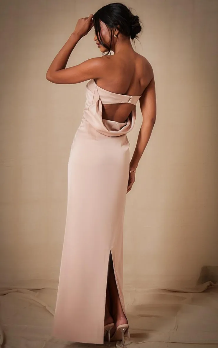 Bridesmaid Satin Bandeau Maxi Dress-PrettyLittleThing Outlet