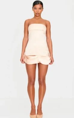 Satin Bow Detail Bodycon Dress-PrettyLittleThing