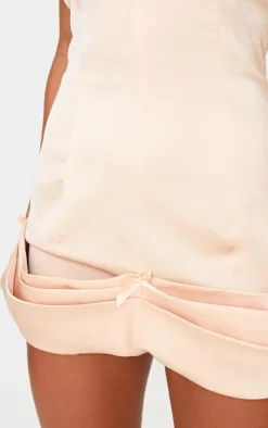 Satin Bow Detail Bodycon Dress-PrettyLittleThing