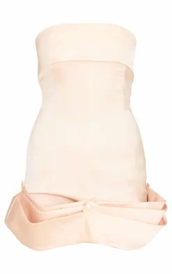 Satin Bow Detail Bodycon Dress-PrettyLittleThing