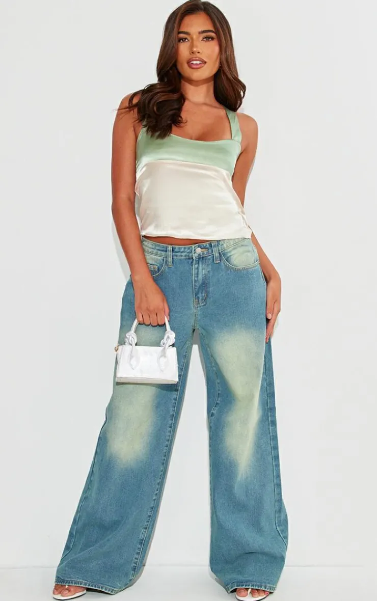 PrettyLittleThing Camisole*Satin Color Block Cami Top