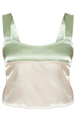 PrettyLittleThing Camisole*Satin Color Block Cami Top