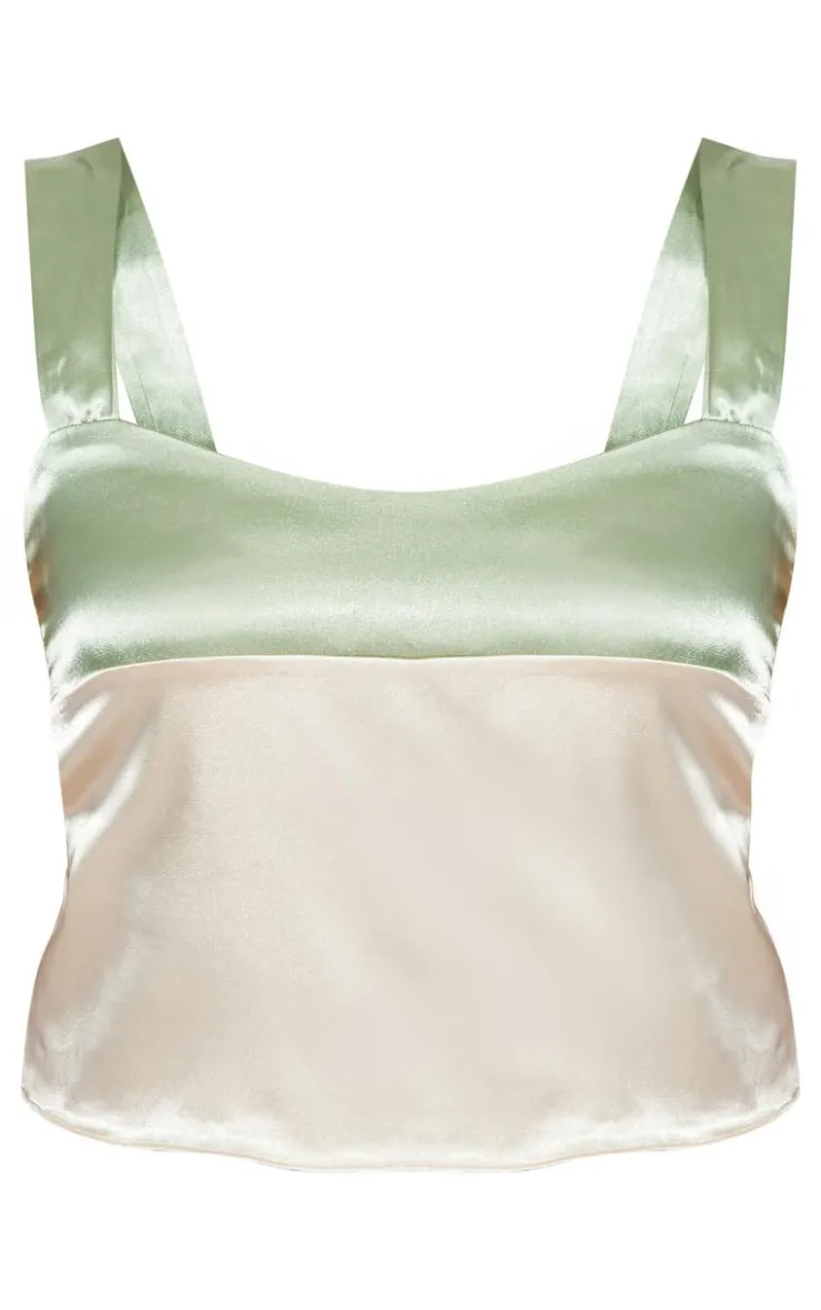 PrettyLittleThing Camisole*Satin Color Block Cami Top
