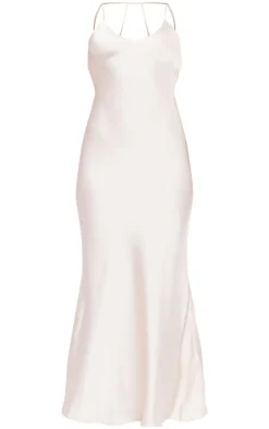 Satin V Neck Slip Dress-PrettyLittleThing Sale